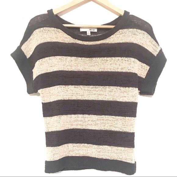 WD NY knit short sleeve striped top SZ XS - Picture 1 of 6